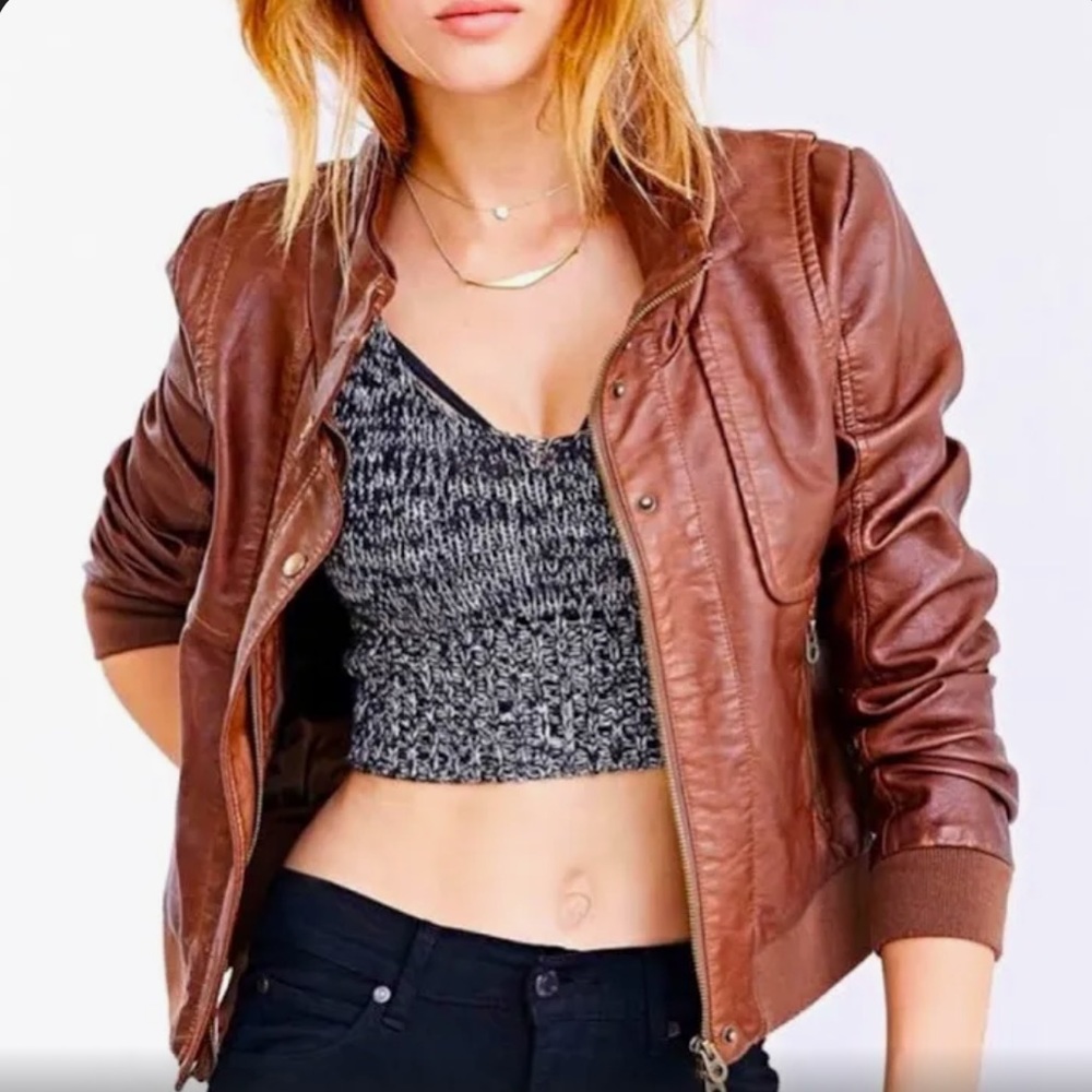 Urban Outfitters Members Only Leather bomber jacket